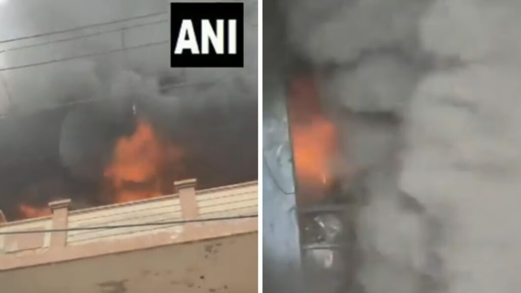 Massive Fire Breakout In a Factory at Delhi's Bawana Industrial Area